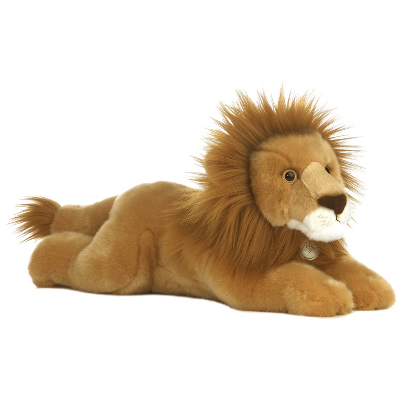 Aurora Realistic Miyoni Lion Stuffed Animal - Lifelike Detail - Cherished Companionship - Brown 16.5 Inches