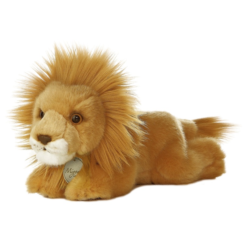 Aurora Realistic Miyoni Lion Stuffed Animal - Lifelike Detail - Cherished Companionship - Brown 8 Inches