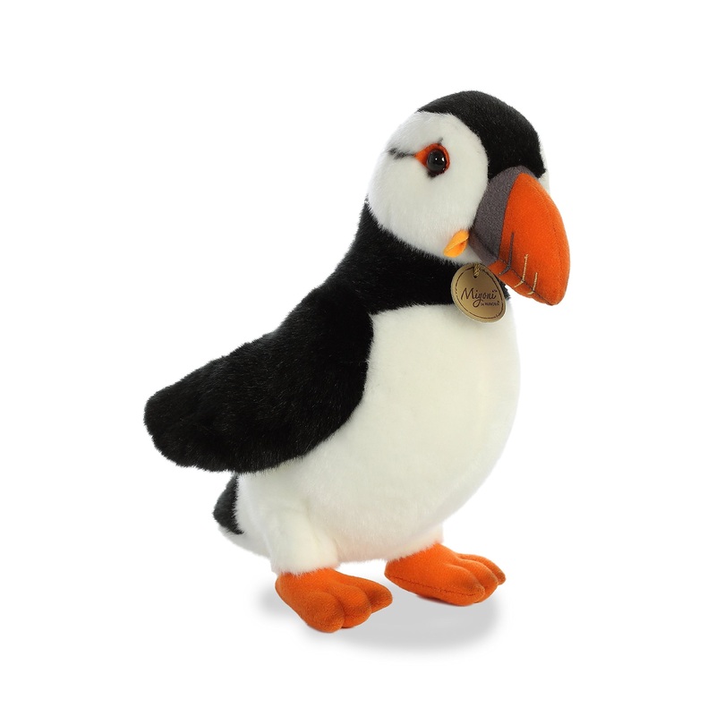 Aurora Realistic Miyoni Puffin Stuffed Animal - Lifelike Detail - Cherished Companionship - Black 10.5 Inches