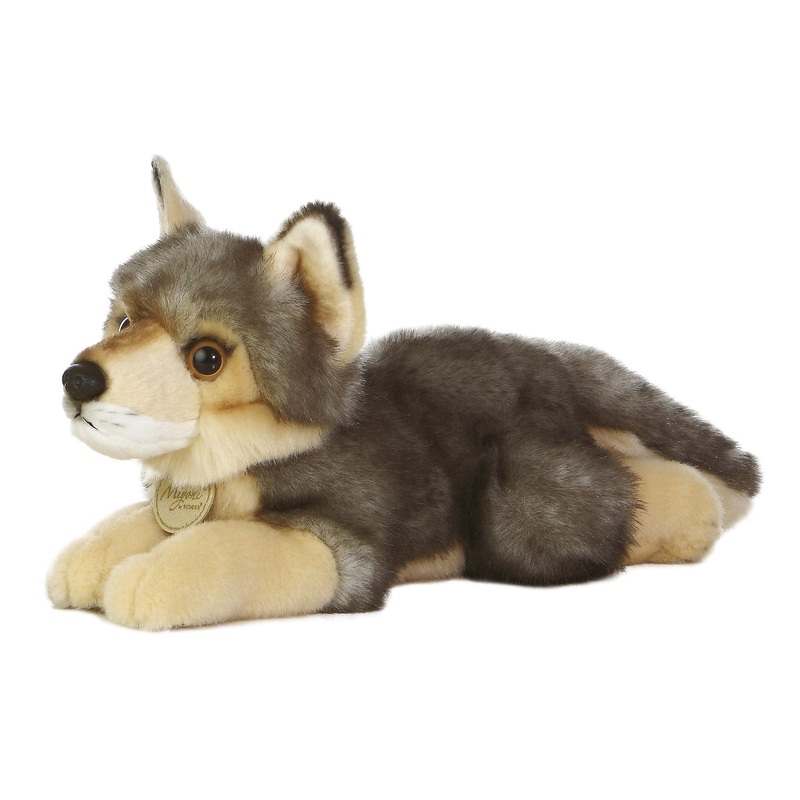 Aurora Realistic Miyoni Wolf Stuffed Animal - Lifelike Detail - Cherished Companionship - Gray 10.5 Inches