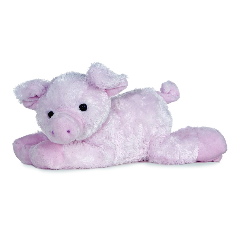 Aurora Adorable Flopsie Piggolo Stuffed Animal - Playful Ease - Timeless Companions - Pink 12 Inches