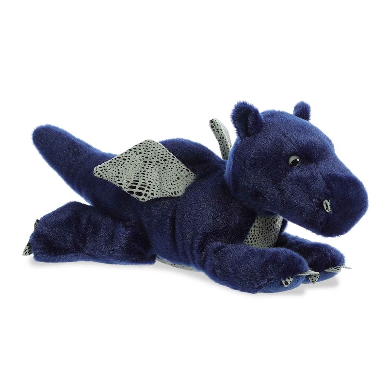 Aurora Adorable Flopsie Sapphire Dragon Stuffed Animal - Playful Ease - Timeless Companions - Blue 12 Inches
