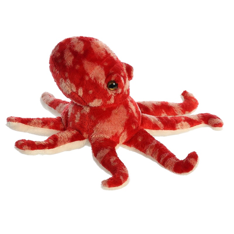 Aurora Adorable Mini Flopsie Pacy Octopus Stuffed Animal - Playful Ease - Timeless Companions - Red 8 Inches