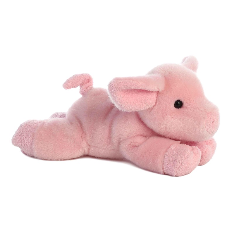 Aurora Adorable Mini Flopsie Pickles Piglet Stuffed Animal - Playful Ease - Timeless Companions - Pink 8 Inches