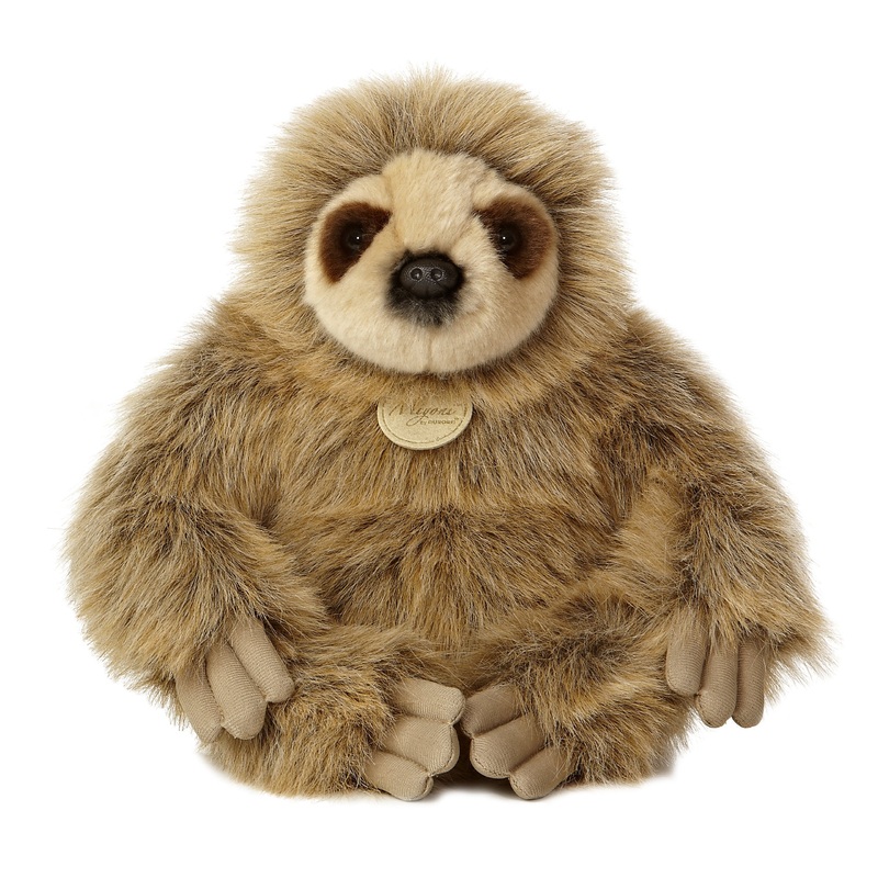 Aurora Adorable Miyoni Sloth Stuffed Animal - Lifelike Detail - Cherished Companionship - Brown 12 Inches