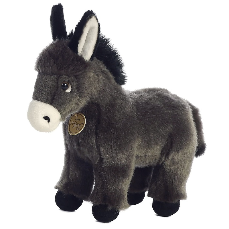 Aurora Adorable Miyoni Tots Donkey Foal Stuffed Animal - Lifelike Detail - Cherished Companionship - Gray 11 Inches