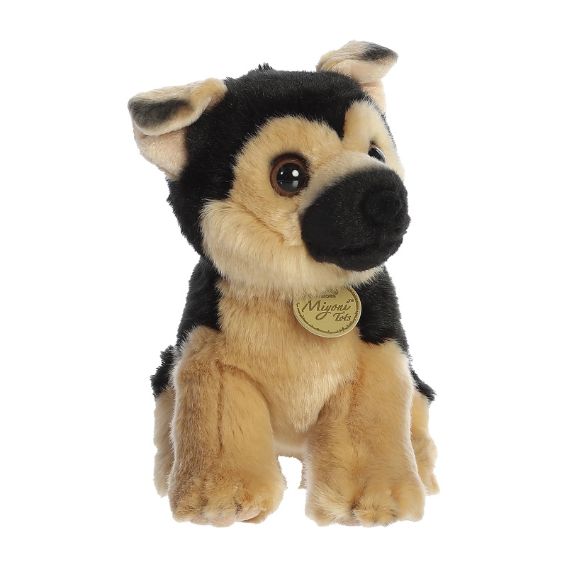 Aurora Adorable Miyoni Tots German Shepherd Pup Stuffed Animal - Lifelike Detail - Cherished Companionship - Brown 11 Inches
