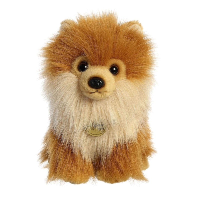 Aurora Adorable Miyoni Tots Pomeranian Pup Stuffed Animal - Lifelike Detail - Cherished Companionship - Brown 9 Inches