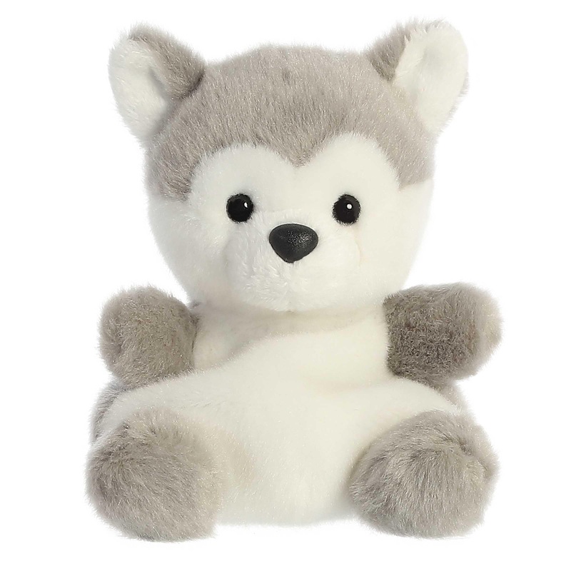 Aurora Adorable Palm Pals Busky Husky Stuffed Animal - Pocket-Sized Play - Collectable Fun - Gray 5 Inches