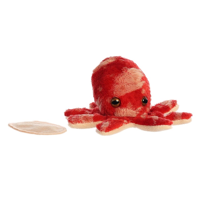 Aurora Adorable Shoulderkins Alex Octopus Stuffed Animal - On-The-Go Fun - Interactive Play - Red 5 Inches