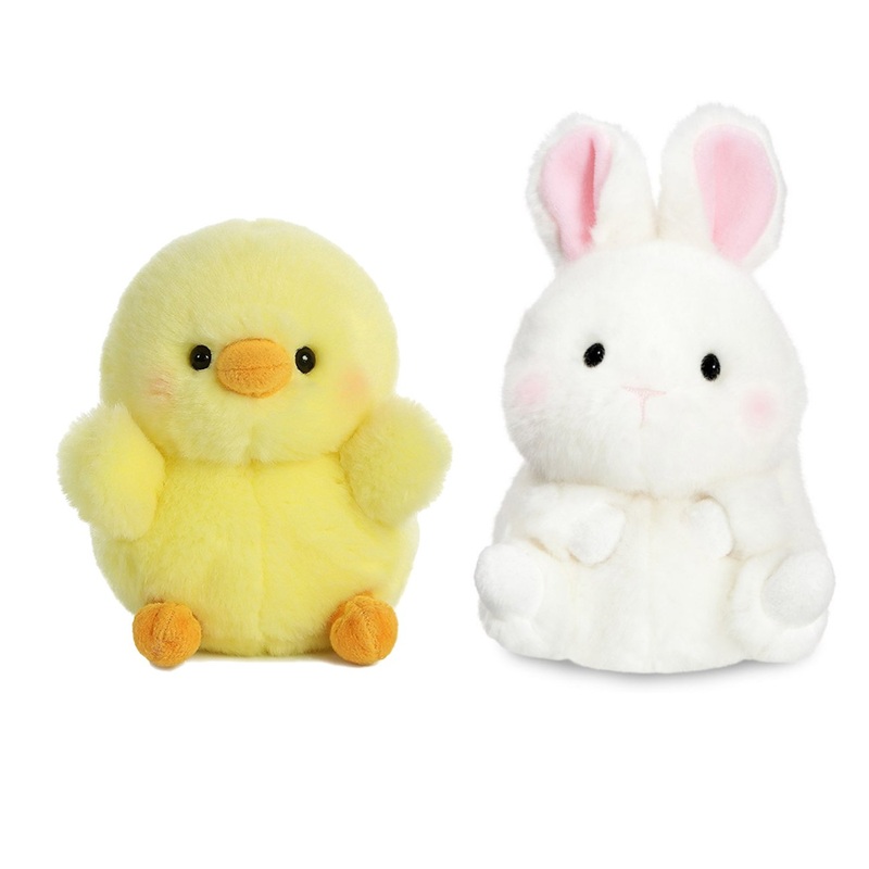 Aurora Bundle Of 2 5' Beanbag Stuffed Animals: Chickadee Chick And Bunbun Bunny