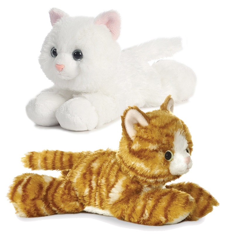 Aurora Bundle Of 2 Plush Cats - 8' Molly And Sugar Too