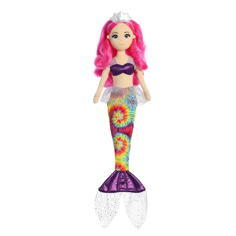 Aurora Enchanting Sea Sparkles Tie Dye Sparkles Melody Stuffed Doll - Imaginative Play - Magical Companions - Multicolor 18 Inches