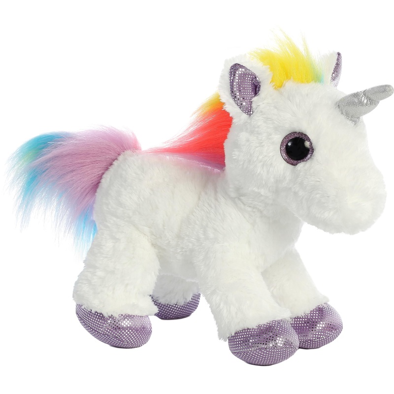 Aurora Enchanting Sparkle Tales Rainbow Unicorn Stuffed Animal - Magical Adventures - Endless Play - White 12 Inches