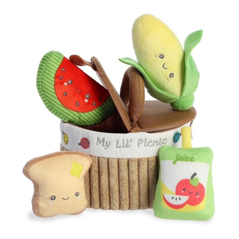 Aurora Engaging Baby Talk My First Picnic Baby Stuffed Animal - Sensory Delight - Interactive Learning - Multicolor 6 Inches