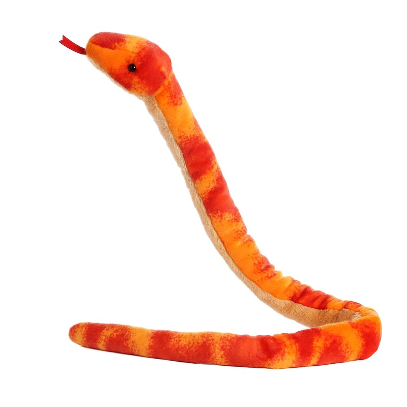 Aurora Playful Snake Corn Snake Stuffed Animal - Eye-Catching Designs - Versatile Fun - Orange 50 Inches
