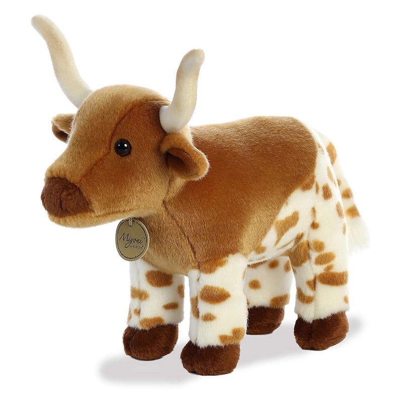 Aurora Realistic Miyoni Longhorn Stuffed Animal - Lifelike Detail - Cherished Companionship - Brown 11 Inches