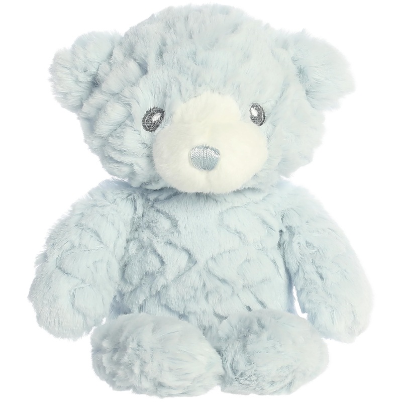 Aurora Snuggly Huggy Bear Baby Stuffed Animal - Comforting Companion - Imaginative Play - Blue 10 Inches