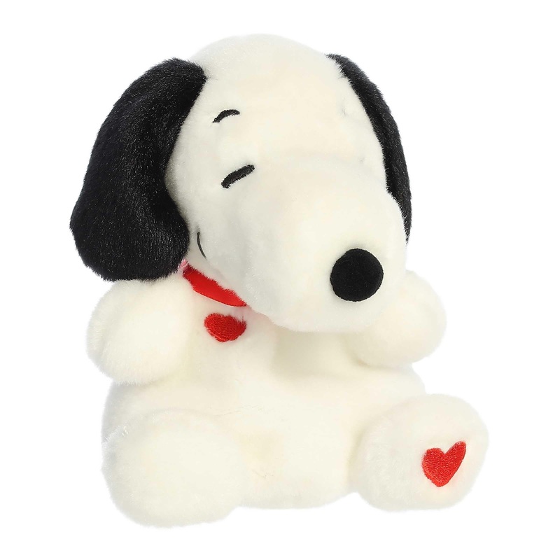 Aurora Timeless Peanuts Palm Pals Snoopy Hearts Stuffed Animal - Classic Characters - Lasting Memories - White 5 Inches