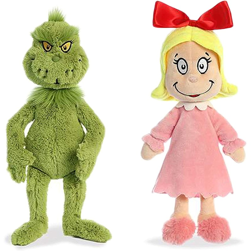 Aurora World Plush - Dr. Seuss The Grinch 18In With Dr. Seuss Cindy Lou Who 12In