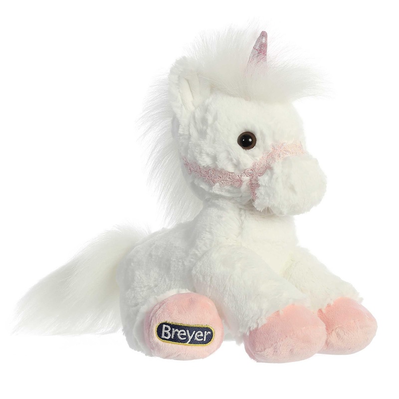 Breyer Aurora Exquisite Unicorn Stuffed Animal - Realistic Detailing - Imaginative Play - Pink And White 11 Inches