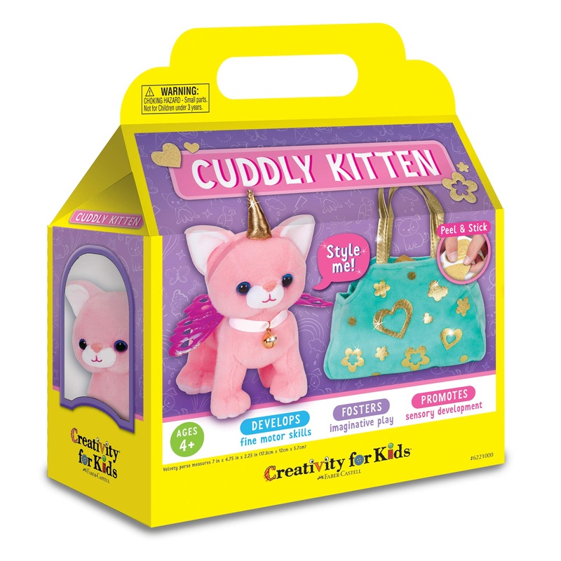 Creativity For Kids Cuddly Kitten Plush Toy - Kitty Stuffed Animal And Pet Carrier Purse , Pink, Small