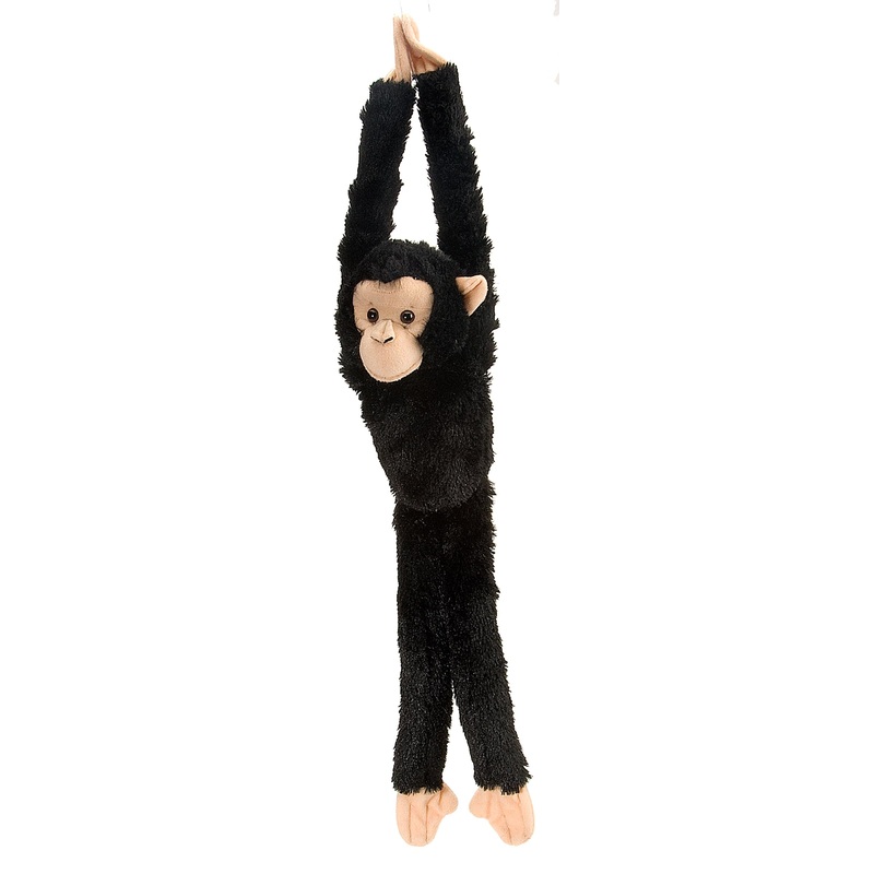 Wild Republic Chimpanzee Plush, Monkey Stuffed Animal, Plush Toy, Gifts For Kids, Hanging 20 Inches , Black