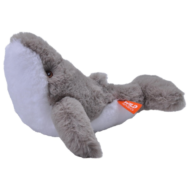 Wild Republic Ecokins Mini Humpback Whale Stuffed Animal 8 Inch, Eco Friendly Gifts For Kids, Plush Toy, Handcrafted Using 7 Recycled Plastic Water Bottles (25081)