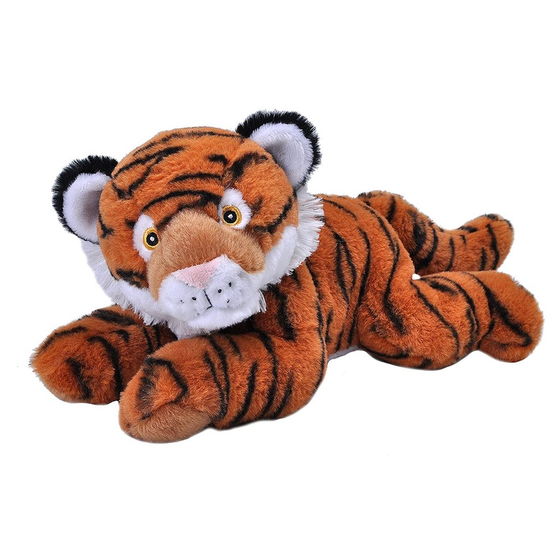 Wild Republic Ecokins Tiger Stuffed Animal 12 Inch, Eco Friendly Gifts For Kids, Plush Toy, Handcrafted Using 16 Recycled Plastic Water Bottles