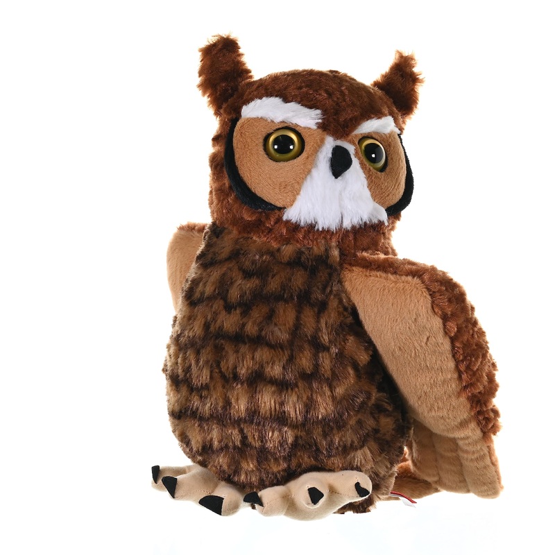 Wild Republic Great Horned Owl Plush, Stuffed Animal, Plush Toy, Kids Gifts, Cuddlekins 12', Model Number: 12310