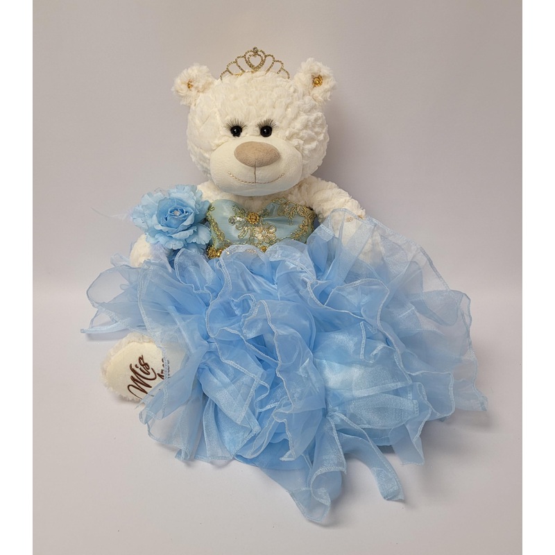 Kinnex Collections Since 1997 20'' Quince Anos Quinceanera Last Doll Teddy Bear With Dress (Centerpiece) ~ Arc16831-4R (Baby Blu
