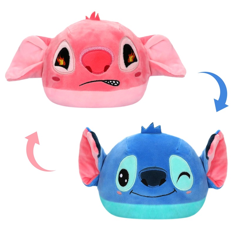 Teluhui Cartoon Reversible Plush - 12 Inch Cartoon Teddy Boy Stuffed Animal Mood Plushie Monster Alien Plush Double-Sided Face P
