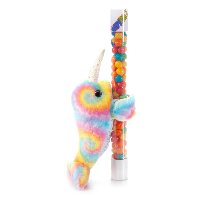 The Petting Zoo Rainbow Narwhal Stuffed Animal Plushie Slap Bracelet, Gifts For Kids, Candypalz, Zoologee Colorful Narwhal Plush