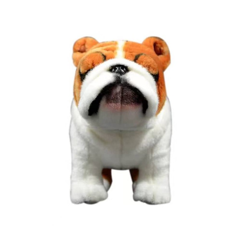 Tiny Heart Simulation British Bulldog Puppy Stuffed Animal 10Inch, Soft British Bulldog Plush Toy Boys Girls Gifts Room Decor