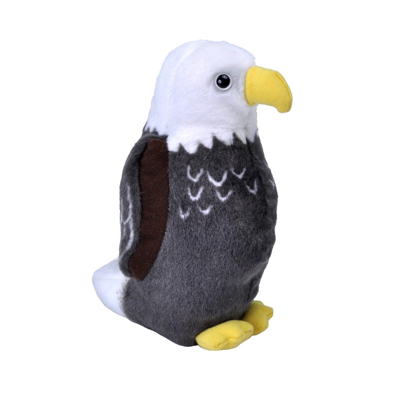 Wild Republic Audubon Birds Bald Eagle Plush With Authentic Bird Sound, Stuffed Animal, Bird Toys For Kids And Birders
