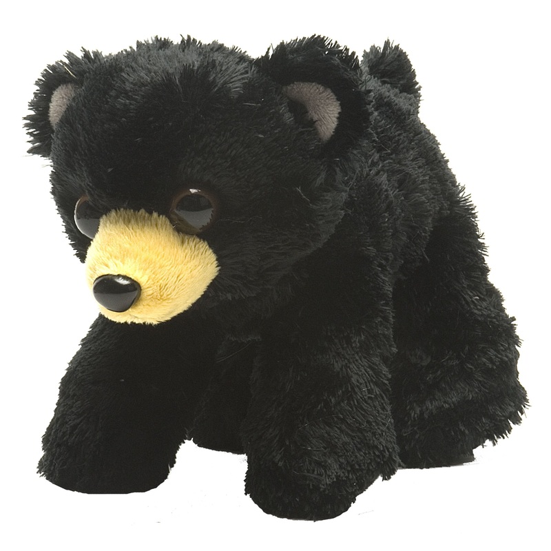 Wild Republic Black Bear Plush, Stuffed Animal, Plush Toy, Gifts For Kids, HugEms 7' , Bear Black