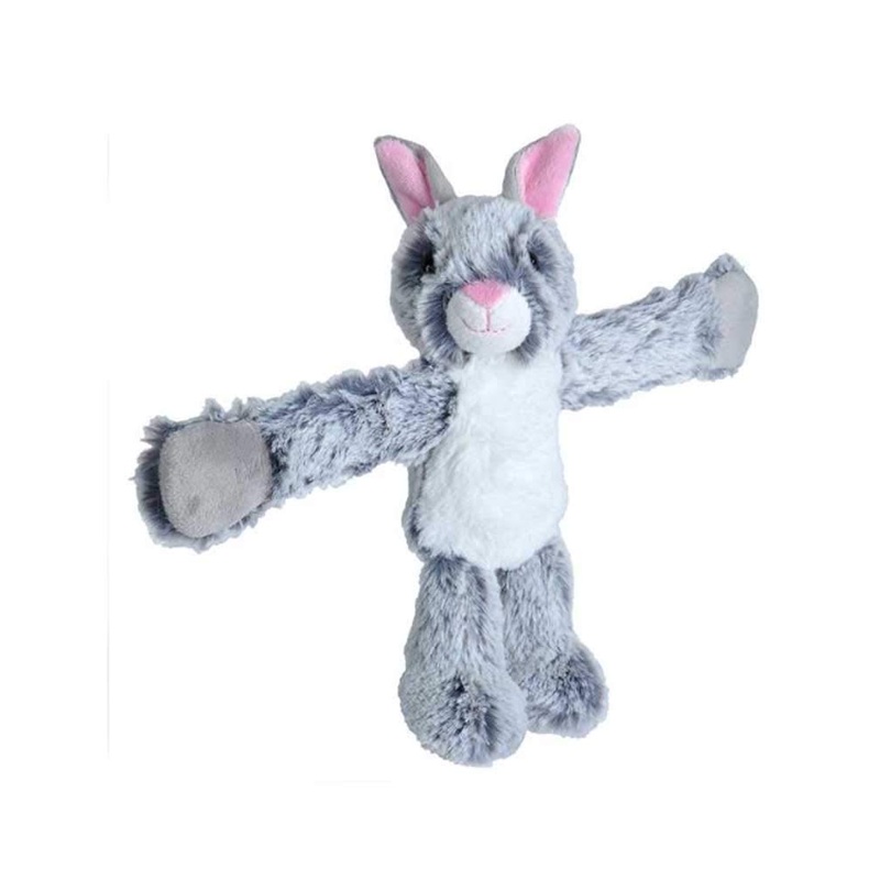 Wild Republic Hugger Bunny Rabbit Snap Bracelet, Gift For Kids, Plush Toy, Fill Is Spun Recycled Water Bottles, Eight Inches, Grey, 8' (23516)