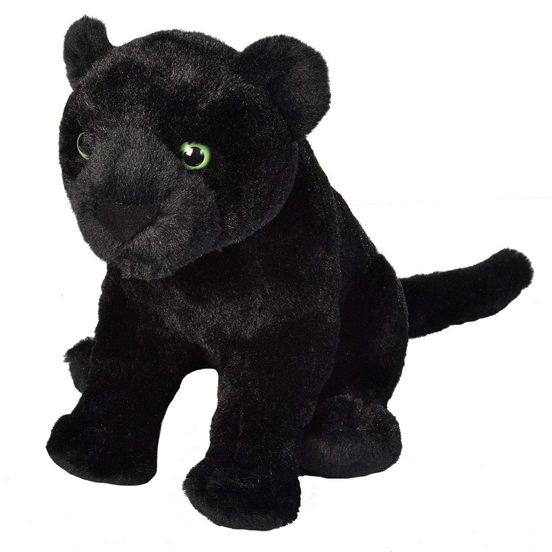 Wild Republic Jaguar Black, Cuddlekins, Stuffed Animal, 12 Inches, Gift For Kids, Plush Toy, Fill Is Spun Recycled Water Bottles