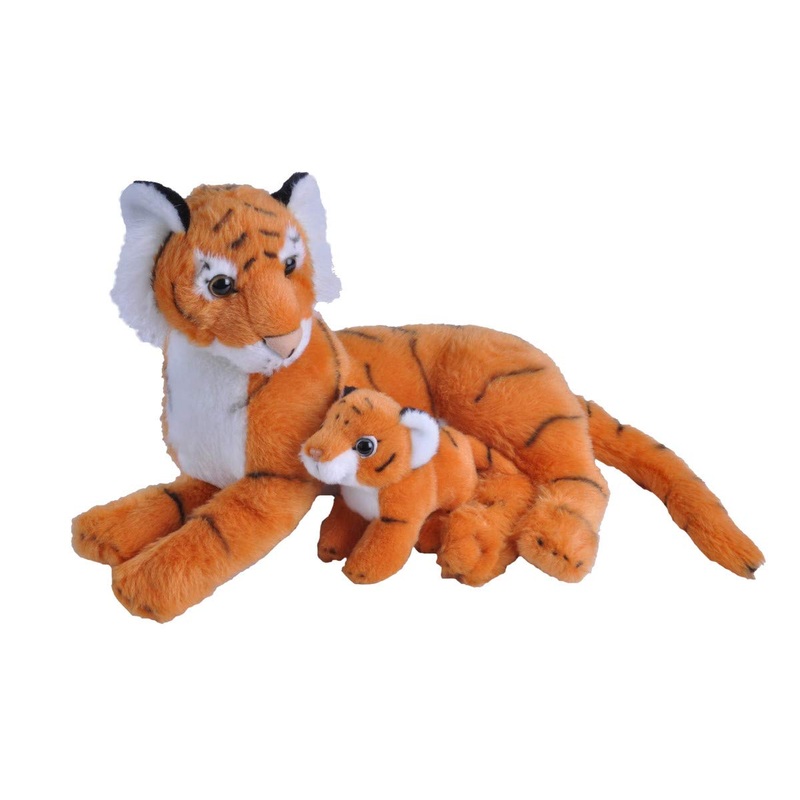 Wild Republic Mom And Baby Tiger Plush, Stuffed Animal, Plush Toy, Gifts For Kids, 11'