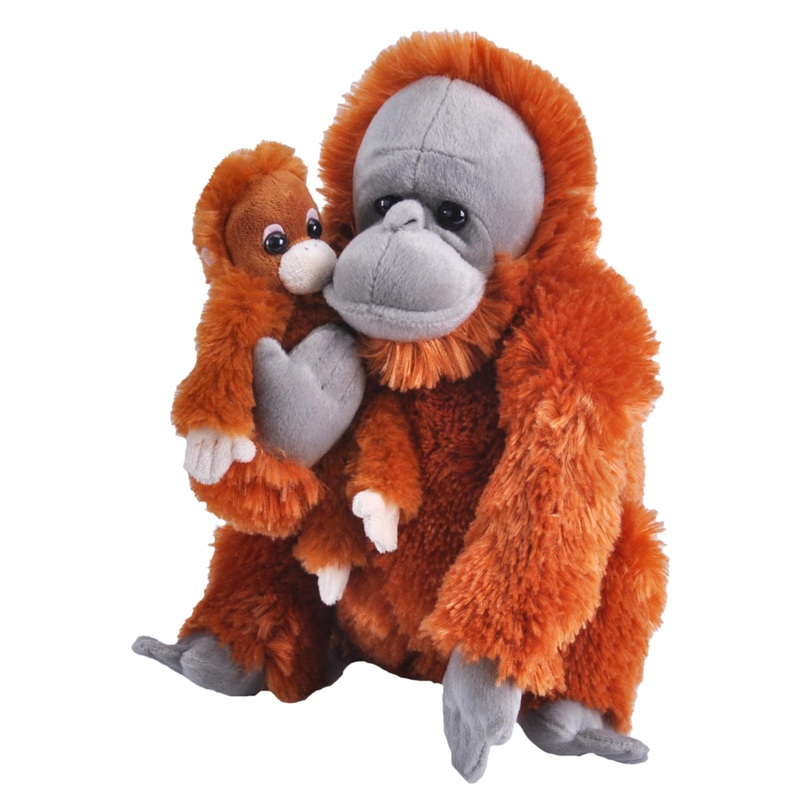 Wild Republic Mom & Baby Orangutan Plush, Stuffed Animal, Plush Toy, Gifts For Kids, Zoo Animals, 12'