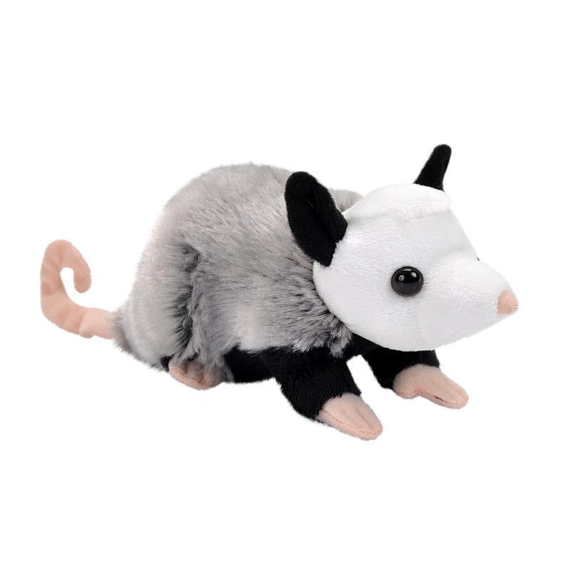 Wild Republic Pocketkins Eco Opossum, Stuffed Animal, 5 Inches, Plush Toy, Made From Recycled Materials, Eco Friendly