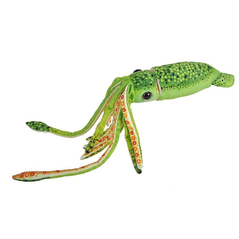 Wild Republic Print Squid Green Plush, Stuffed Animal, Plush Toy, Gifts For Kids, 22 Inches