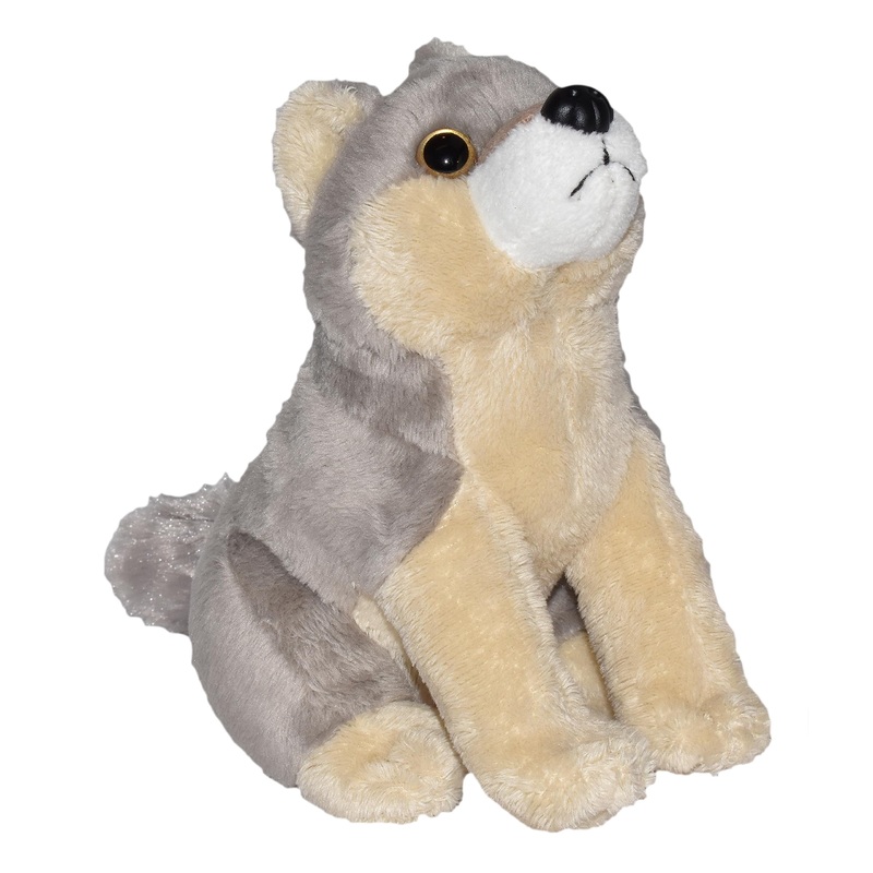 Wild Republic Wild Calls Wolf, Authentic Animal Sound, Stuffed Animal, Eight Inches, Gift For Kids, Plush Toy, Fill Is Spun Recycled Water Bottles
