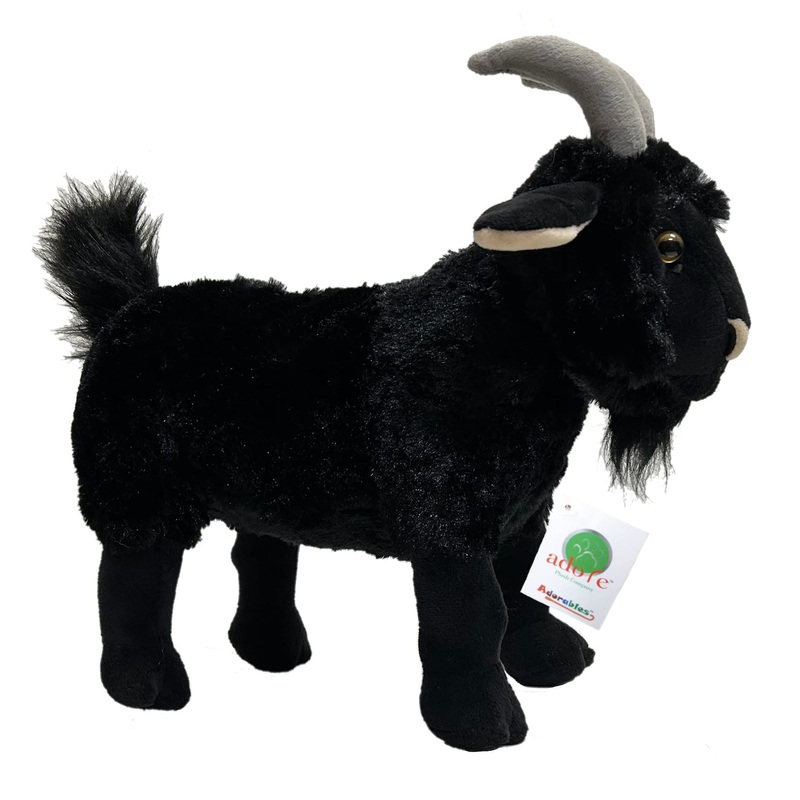Adore 15'' Renegade The Black Goat Plush Stuffed Animal Toy