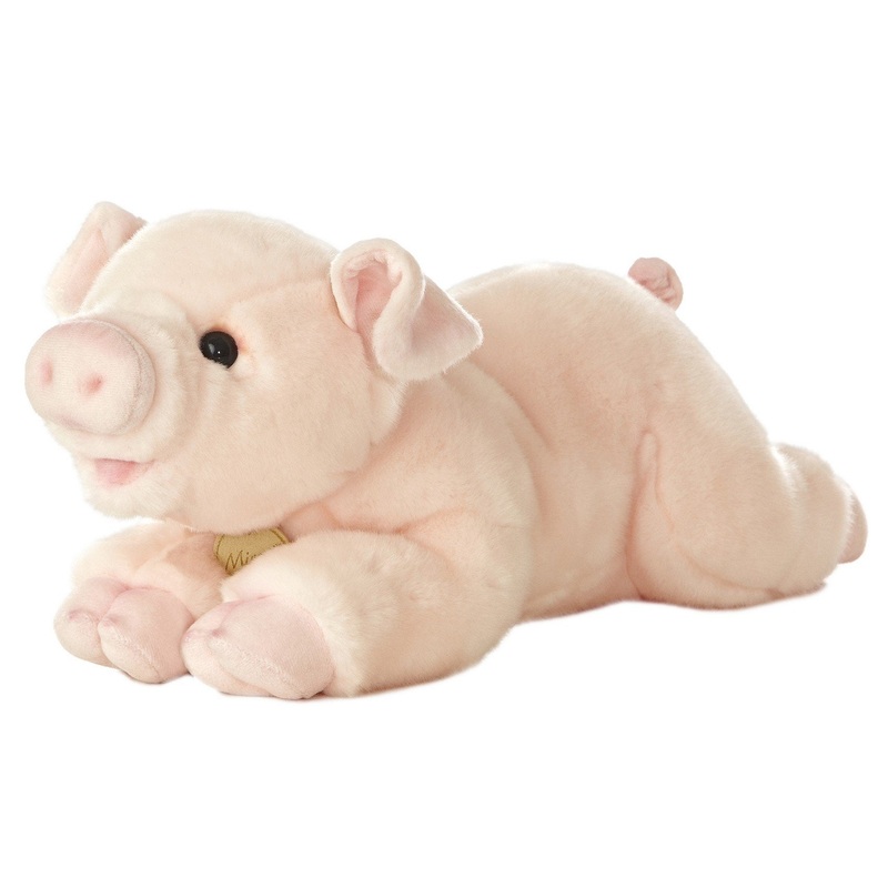 Aurora Realistic Miyoni Pig Stuffed Animal - Lifelike Detail - Cherished Companionship - Pink 16 Inches