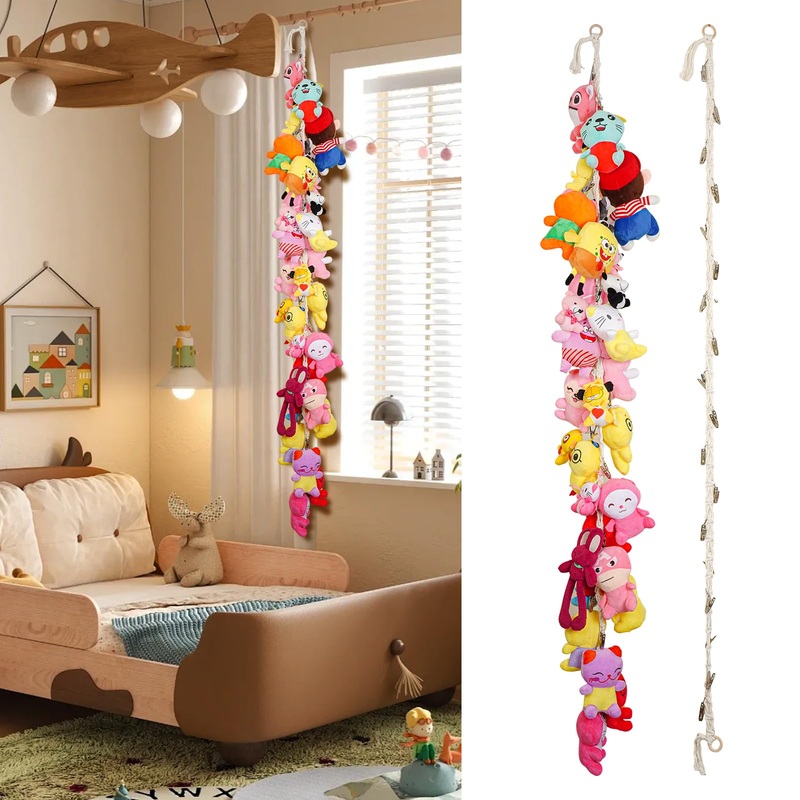 Stuffed Animal Storage Chain - 80 Inch Toys Holder For Plush Animal Hanging Or Corner Stuffed Animal Storage Suitable Hanging Pl