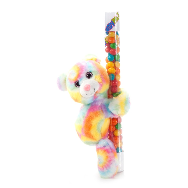 The Petting Zoo Rainbow Bear Stuffed Animal Plushie Slap Bracelet, Gifts For Kids, Candypalz, Zoologee Tie Dye Plush Toy