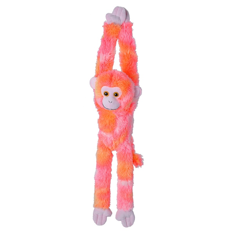 Wild Republic, Hanging Monkey Plush, Stuffed Animal, Plush Toy, Gifts For Kids, Vibe Pink, 20'