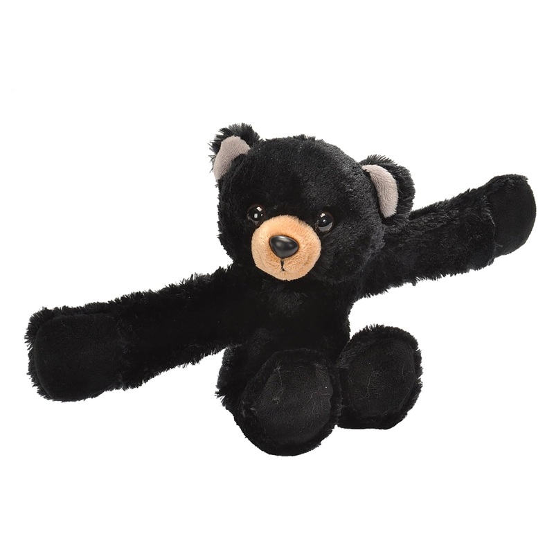 Wild Republic Huggers, Black Bear Plush Toy, Slap Bracelet, Stuffed Animal, Kids Toys, 8 Inches