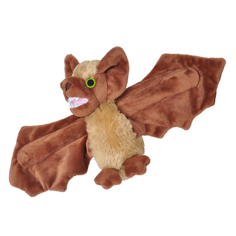Wild Republic Huggers, Brown Bat Plush Toy, Slap Bracelet Stuffed Animal, Kids Toys, 8 Inches
